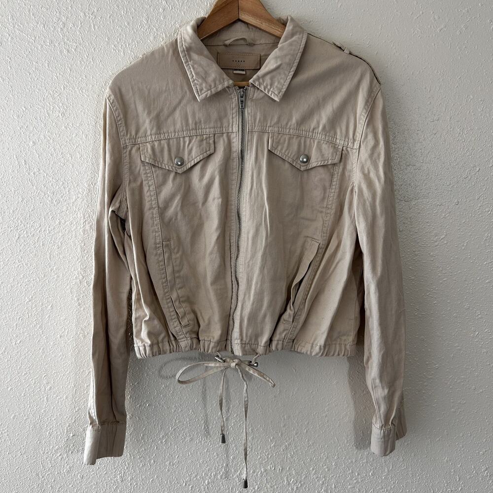 Blank NYC Twill Light Beige Jacket Size Large L Carpenter Utility Style